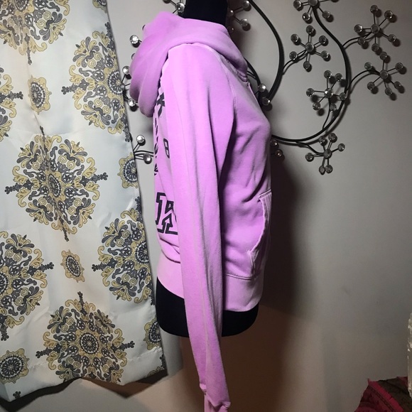 PINK Purple Faded Look Zip Up Love pink Hoodie - Picture 5 of 7